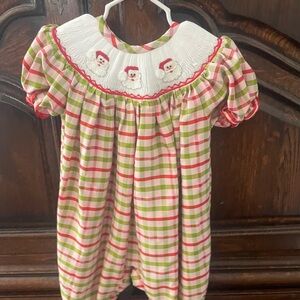 Festive Plaid Baby Romper